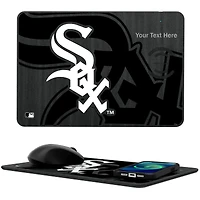Keyscaper Chicago White Sox Personalized 15W Fast Wireless Charger and Mouse Pad