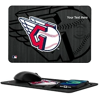 Keyscaper Cleveland Guardians Personalized 15W Fast Wireless Charger and Mouse Pad