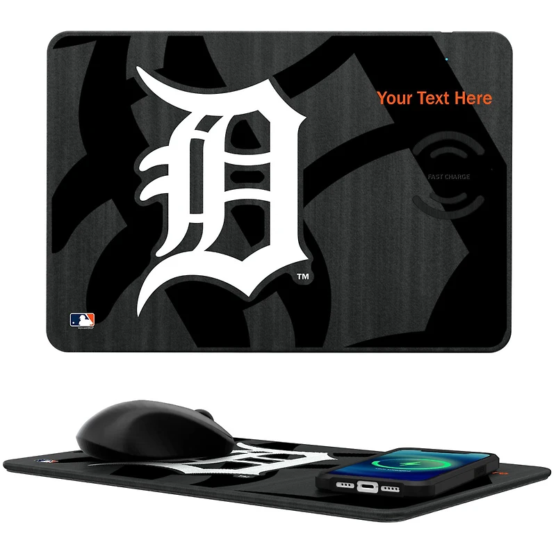 Keyscaper Detroit Tigers Personalized 15W Fast Wireless Charger and Mouse Pad