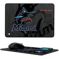 Miami Marlins Personalized Wireless Charger & Mouse Pad
