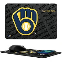 Keyscaper Milwaukee Brewers Personalized 15W Fast Wireless Charger and Mouse Pad