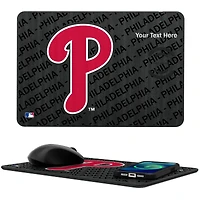 Keyscaper Philadelphia Phillies Personalized 15W Fast Wireless Charger and Mouse Pad