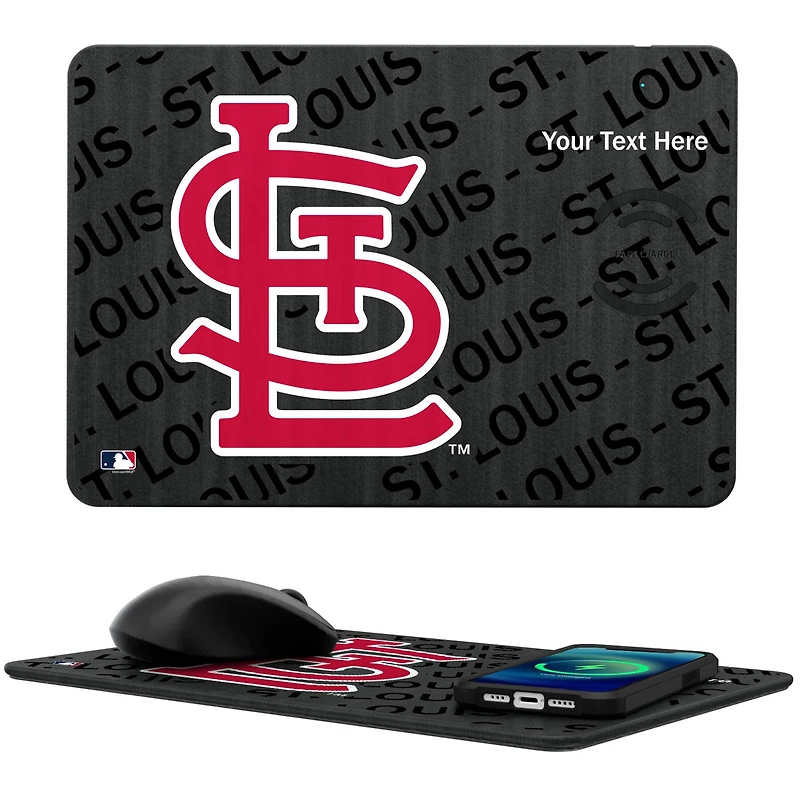 Keyscaper St. Louis Cardinals Personalized 15W Fast Wireless Charger and Mouse Pad