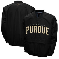 Men's Franchise Club Black Purdue Boilermakers Members Windshell V-Neck Pullover Jacket