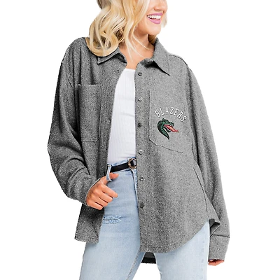 Women's Gameday Couture Gray UAB Blazers Switch It Up Tri-Blend Button-Up Shacket