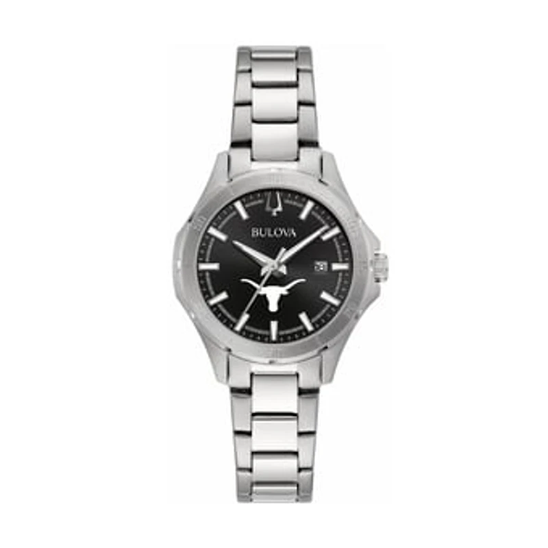 Women's Bulova Black Texas Longhorns Stainless Steel Sport Classic Watch