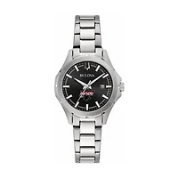 Women's Bulova Black Clark Atlanta University Panthers Stainless Steel Sport Classic Watch