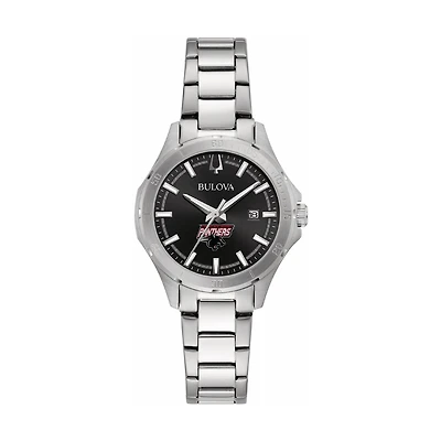 Women's Bulova Black Clark Atlanta University Panthers Stainless Steel Sport Classic Watch