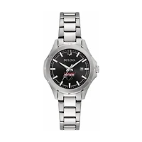 Women's Bulova Black Clark Atlanta University Panthers Stainless Steel Sport Classic Watch