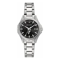 Women's Bulova Black Fort Valley State Wildcats Stainless Steel Sport Classic Watch