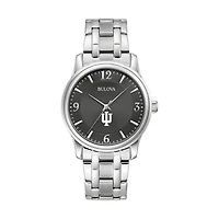 Men's Bulova Black Indiana Hoosiers Stainless Steel Corporate Collection Watch