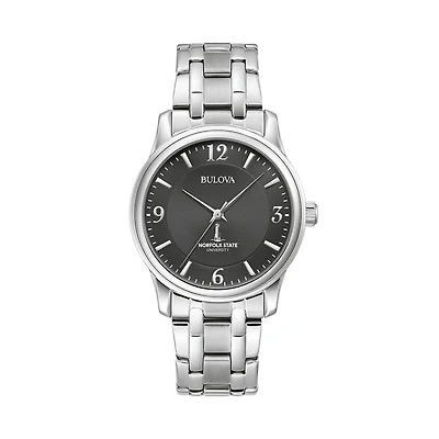 Men's Bulova Black Norfolk State Spartans Stainless Steel Corporate Collection Watch