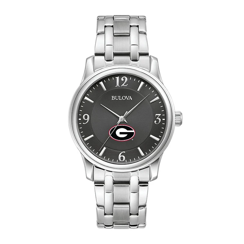 Men's Bulova Black Georgia Bulldogs Stainless Steel Corporate Collection Watch