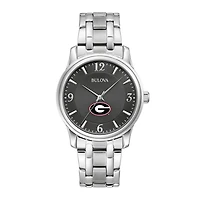 Men's Bulova Black Georgia Bulldogs Stainless Steel Corporate Collection Watch