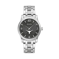 Men's Bulova Black Texas Longhorns Stainless Steel Corporate Collection Watch