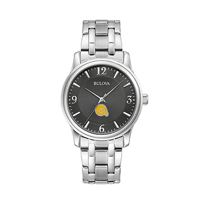 Men's Bulova Black Albany State Golden Rams Stainless Steel Corporate Collection Watch
