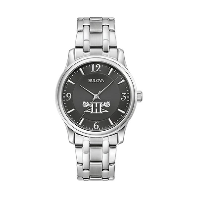 Men's Bulova Black Hampton Pirates Stainless Steel Corporate Collection Watch