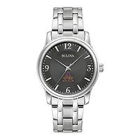 Men's Bulova Black Alcorn State Braves Stainless Steel Corporate Collection Watch