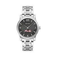 Men's Bulova Black Mississippi Valley State Delta Devils Stainless Steel Corporate Collection Watch