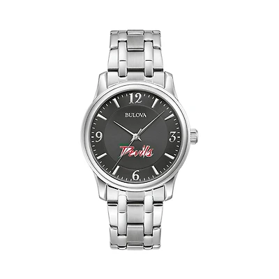 Men's Bulova Black Mississippi Valley State Delta Devils Stainless Steel Corporate Collection Watch