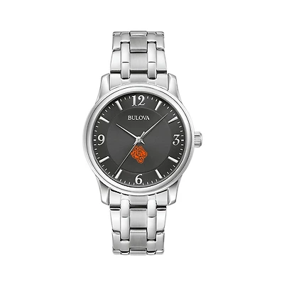 Men's Bulova Black Savannah State Tigers Stainless Steel Corporate Collection Watch