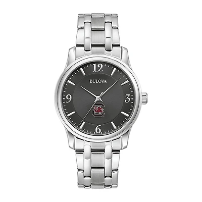 Men's Bulova Black South Carolina Gamecocks Stainless Steel Corporate Collection Watch