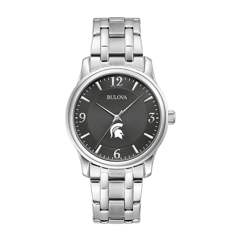 Men's Bulova Black Michigan State Spartans Stainless Steel Corporate Collection Watch