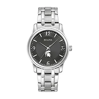 Men's Bulova Black Michigan State Spartans Stainless Steel Corporate Collection Watch