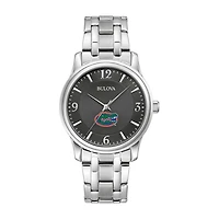 Men's Bulova Black Florida Gators Stainless Steel Corporate Collection Watch