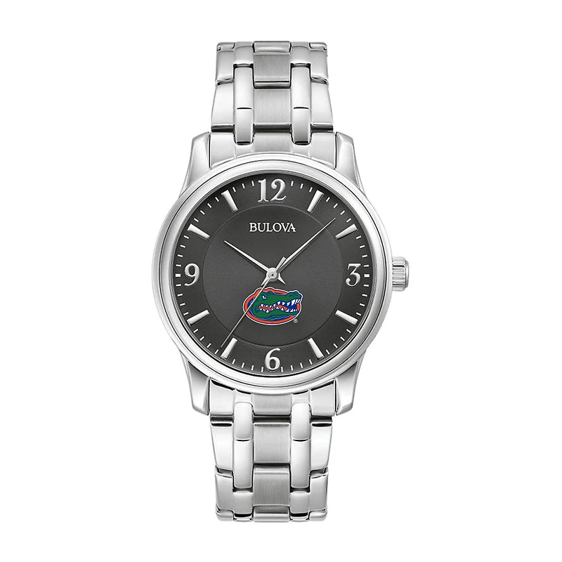 Men's Bulova Black Florida Gators Stainless Steel Corporate Collection Watch