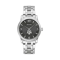 Men's Bulova Black Texas A&M Aggies Stainless Steel Corporate Collection Watch