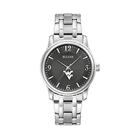 Men's Bulova Black West Virginia Mountaineers Stainless Steel Corporate Collection Watch