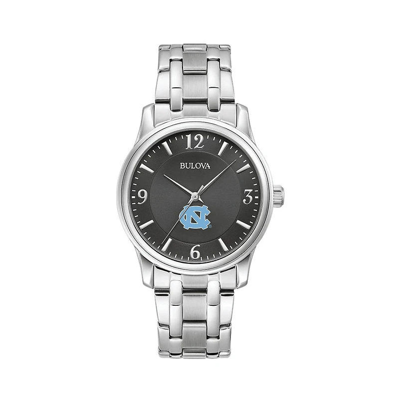 Men's Bulova Black North Carolina Tar Heels Stainless Steel Corporate Collection Watch