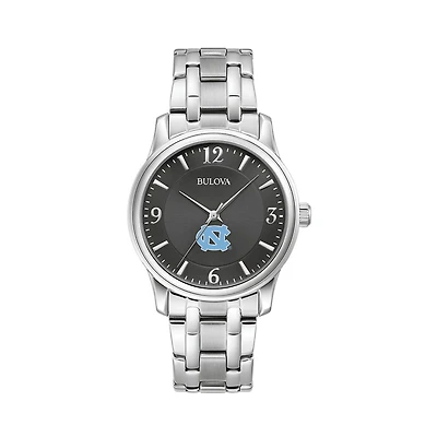 Men's Bulova Black North Carolina Tar Heels Stainless Steel Corporate Collection Watch