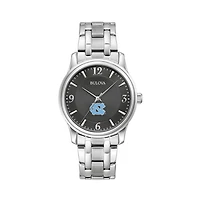 Men's Bulova Black North Carolina Tar Heels Stainless Steel Corporate Collection Watch