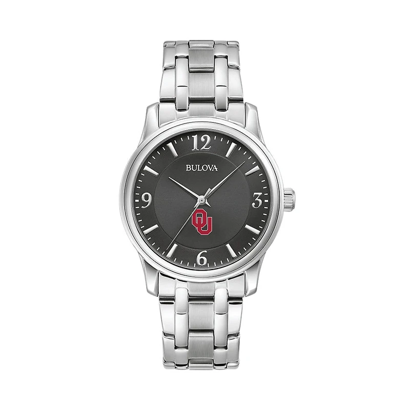 Men's Bulova Black Oklahoma Sooners Stainless Steel Corporate Collection Watch