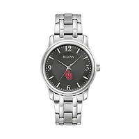 Men's Bulova Black Oklahoma Sooners Stainless Steel Corporate Collection Watch