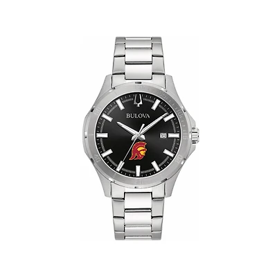 Men's Bulova Black USC Trojans Stainless Steel Classic Sport Watch