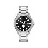 Men's Bulova Black Indiana Hoosiers Stainless Steel Classic Sport Watch
