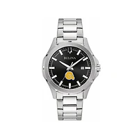 Men's Bulova Black Albany State Golden Rams Stainless Steel Classic Sport Watch