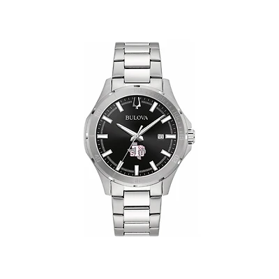 Men's Bulova Black Texas Southern Tigers Stainless Steel Classic Sport Watch