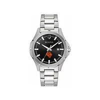 Men's Bulova Black Savannah State Tigers Stainless Steel Classic Sport Watch