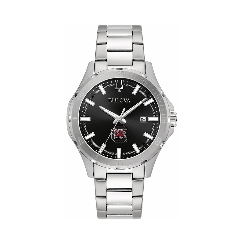 Men's Bulova Black South Carolina Gamecocks Stainless Steel Classic Sport Watch