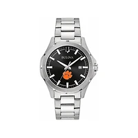 Men's Bulova Black Clemson Tigers Stainless Steel Classic Sport Watch