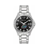 Men's Bulova Black Florida Gators Stainless Steel Classic Sport Watch