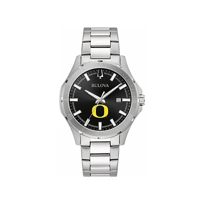 Men's Bulova Black Oregon Ducks Stainless Steel Classic Sport Watch