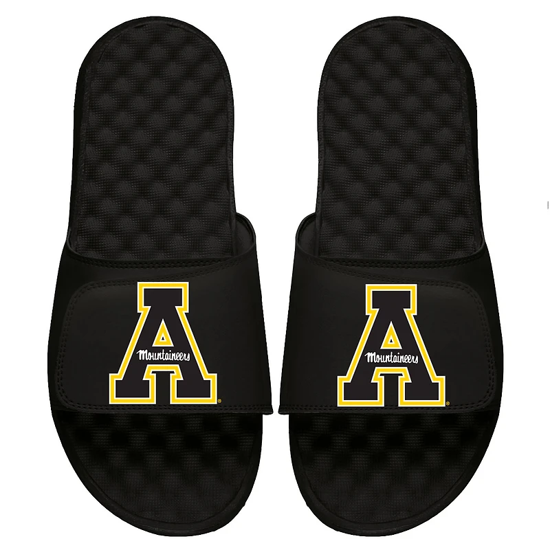 ISlide Black Appalachian State Mountaineers Blown Up Logo Slide Sandals