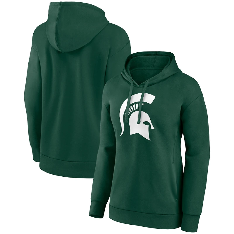 Women's Green Michigan State Spartans Team Primary Logo Pullover Hoodie