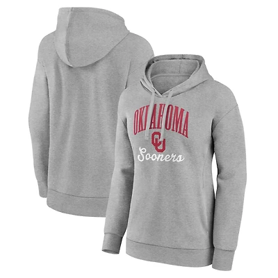 Women's Gray Oklahoma Sooners Victory Script Pullover Hoodie