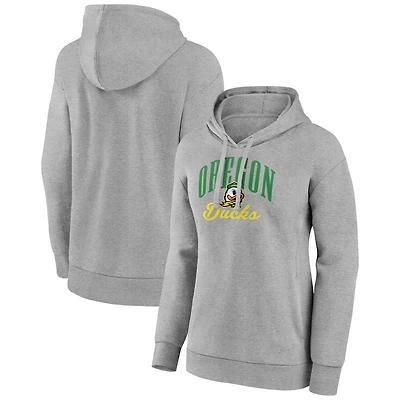 Women's Gray Oregon Ducks Victory Script Pullover Hoodie